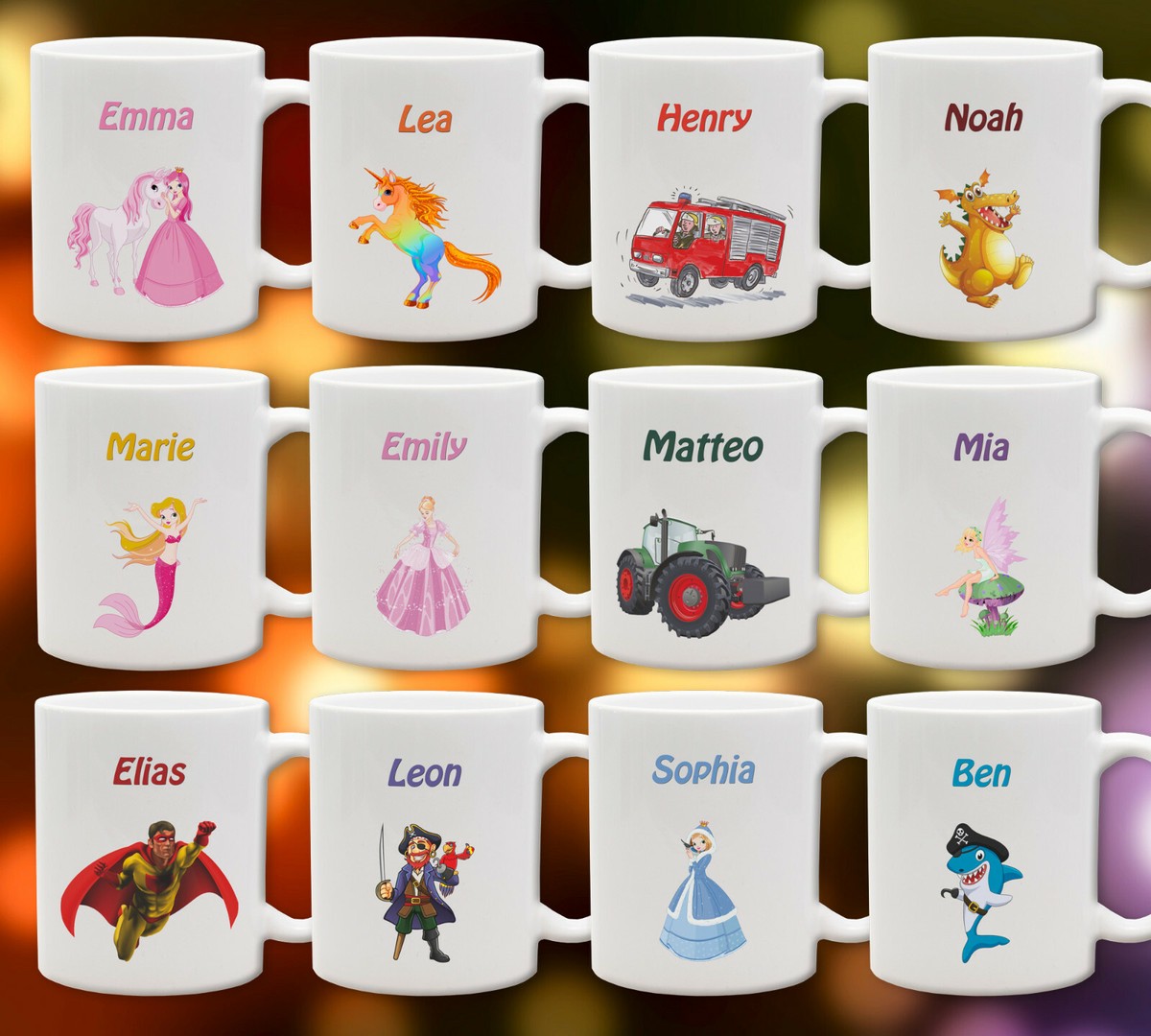 Tasse / Becher personalisiert mit Wunschnamen bedruckt / Kinder Motiv Geschenk