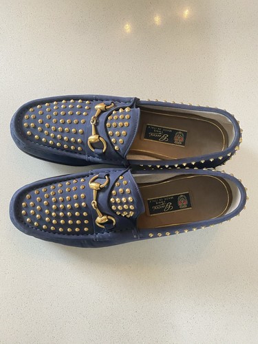 Authentic Gucci Mens Studded Horsebit 