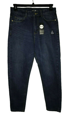 NET BOOHOO Jeans Blue Mom Jeans Basic Skinny Ankle Jeans High Waist Size 8 NEW