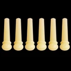 6x Bone Guitar Pin Unslotted String Peg Luthier Unbleached H00-N