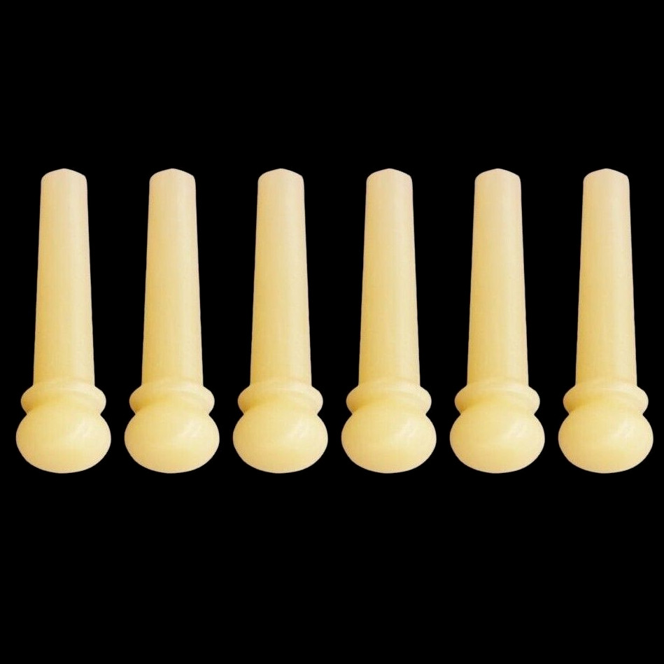 6x Spilla per chitarra in osso non scanalata picchetto per corde liutaio non sbiancato H00-N