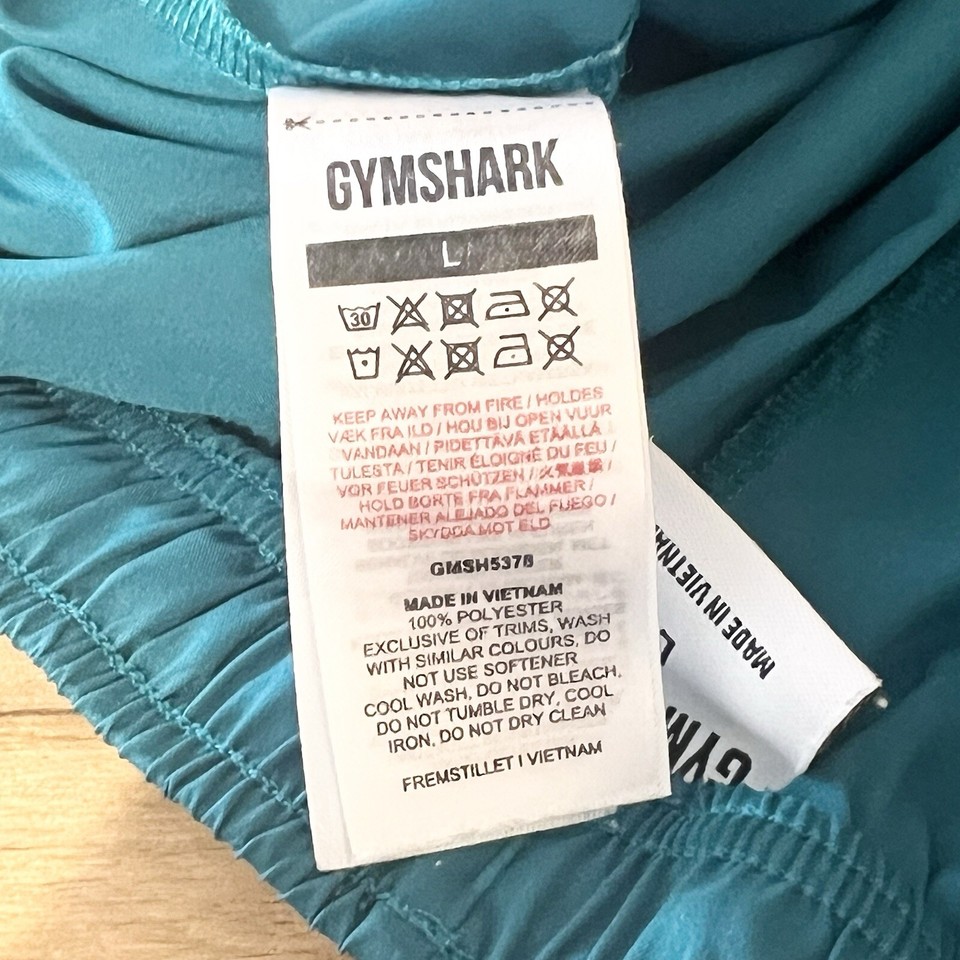 Gymshark Mens 5" Gym Shorts Men Large Teal Green Pull On Unlined