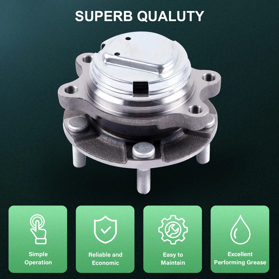 2x Buje de cojinete de rueda delantera con ABS para Infiniti Q40 Q50 Q60 Q70 09-18 Nissan 370Z Foto 3 de 4