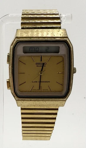 Vintage Seiko H357-5009 LCD Digital Watch Alarm Chronograph 1980's