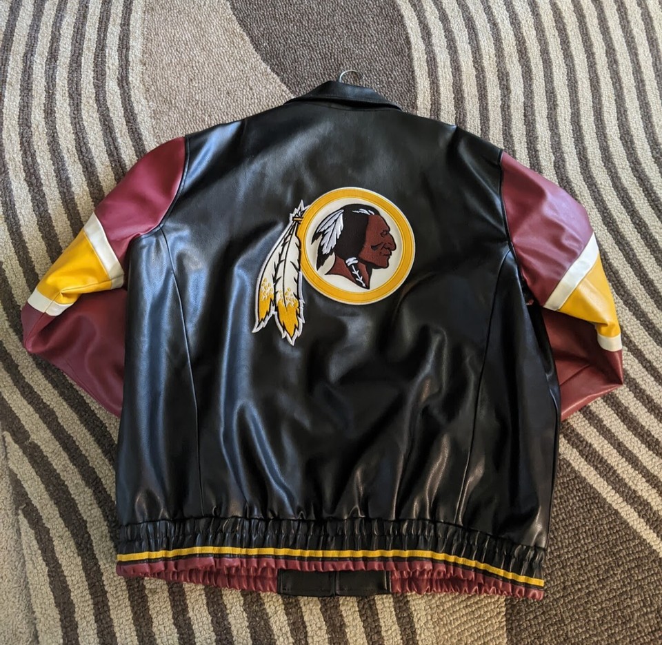 Washington Redskins Vintage Leather Jacket Men Size 2XL NFL Memorabilia ...