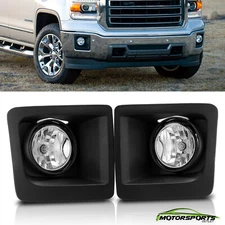 For 2014 2015 GMC Sierra Clear Lens Front Bumper Fog Light Replacement Pair