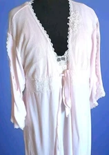 Bella Donna Intima Pale Pink Floral Nightgown, Robe Set Sz Lrg Beautiful EUC