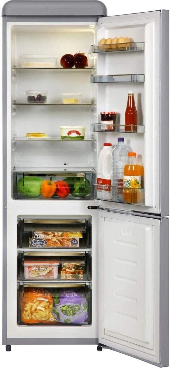 Swan SR11025GRN Retro Slimline Fridge Freezer Grey