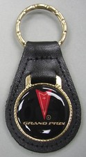 Black Pontiac Grand Prix 4233 Leather Gold Tone Key Ring 1998 1999 2000 2001
