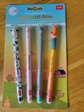 Legami On the Farm Set  SALE 0.7mm Erasable Gel, Pack Of 4, Ltd Edition Pack
