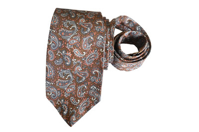 CHRISTIAN DIOR MEN'S TIE BROWN/PAISLEY Width: 3