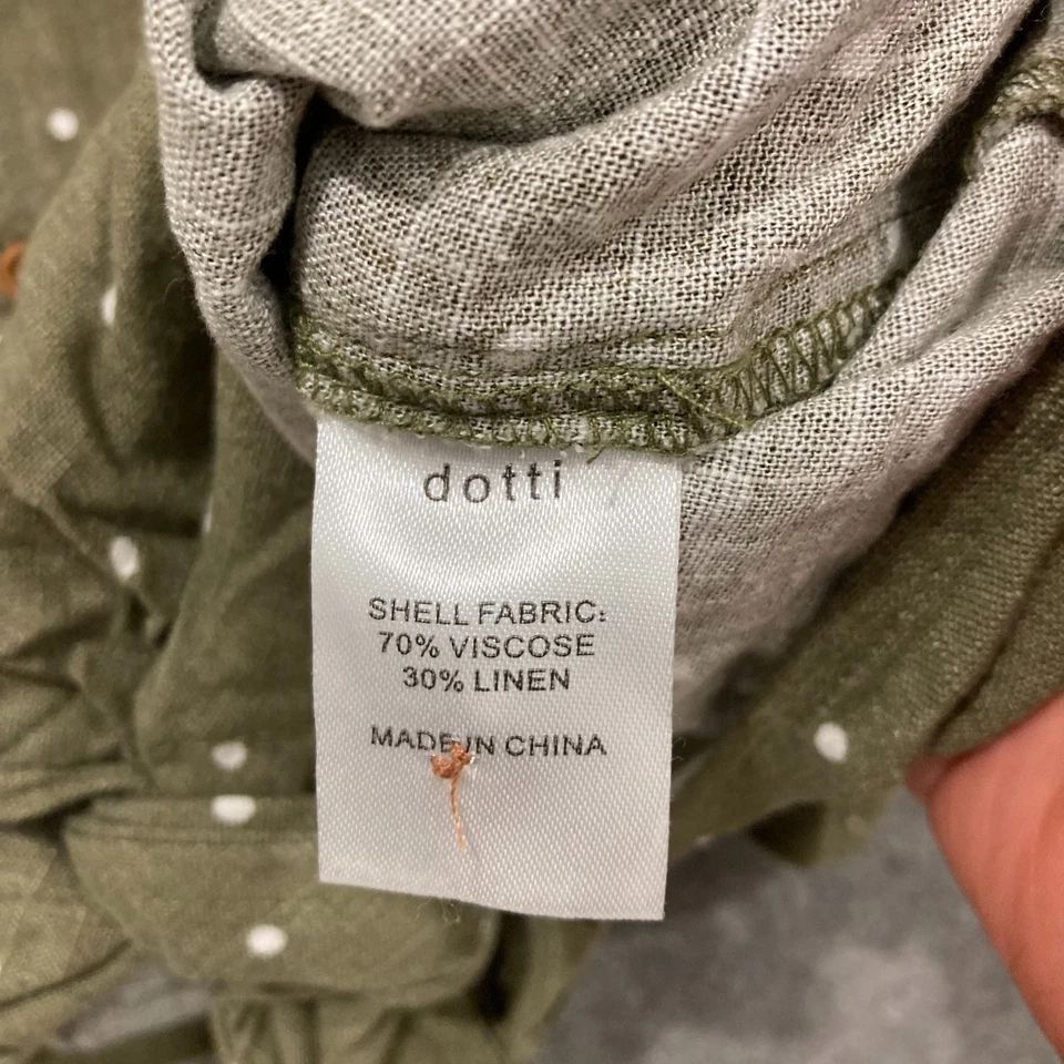 Top Dotti para mujer talla 12 verde lunares recortado cuello en V manga corta 53824 Foto 4 de 4