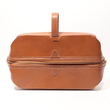 DOPP KIT Top Grain COWHIDE Leather Travel Shave Toiletry Case Lined Zip 13 Inch