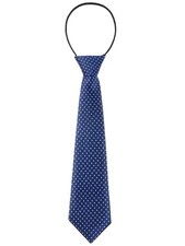 Pre-tied Necktie Colorful Cute Pattern Elastic Neck One Size White Dots on Blue