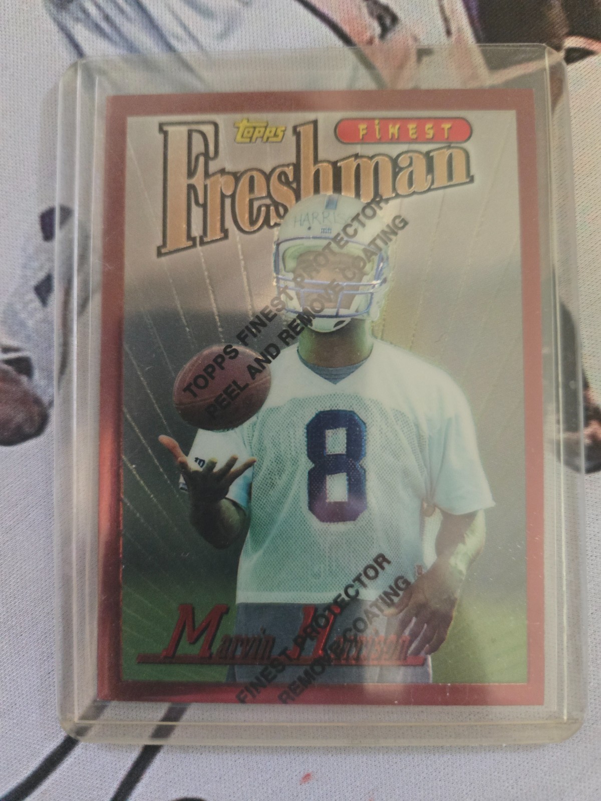 1996 Topps Football Finest Marvin Harrison #243 RC Indianapolis Colts w/ coating