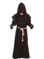 GOLDSTITCH Friar Medieval Hooded Monk Renaissance Priest Robe XX-Large, Brown