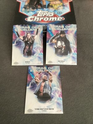 Topps Chrome WWE 2026 Eras of Excellence Steve Austin, Bray Wyatt, Natalya