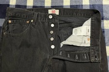 VTG Levis 501 Black Denim Jeans Button Fly Straight Leg 30x32.5 Y2K