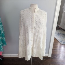 Vintage Rosanna Wintuck White Sweater Poncho One Size