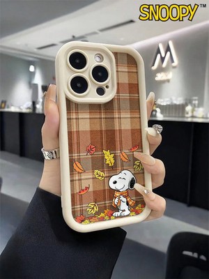 For Iphone & Galaxy Cute Fall Snoopy Dog Leaves Peanuts Leaves Halloween Case