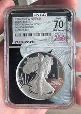2026 W Silver Eagle Proof 250th Anniversary 1776-2026 AR NGC PF70 Ultra Cameo   