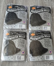 Vintage 1998 Beistle 8 Westminster Bells Black  Art Tissue Decoration 5"