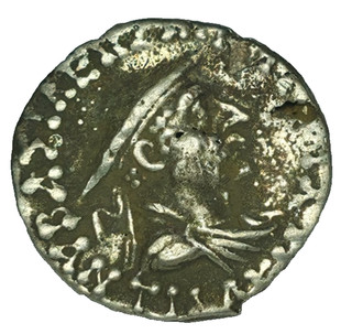 ALTE (MODERNE) SILBER INDO GRIECHISCHE MÜNZE VON NIKIFOROU 1 4 GR 16 MM