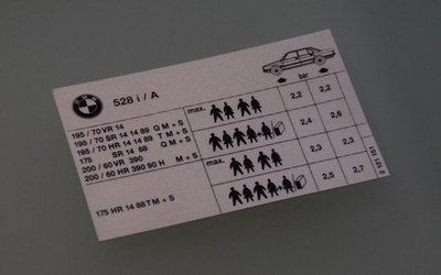 #ad Tire Pressure Label Sticker Decal For Bmw e28 528i $9.99