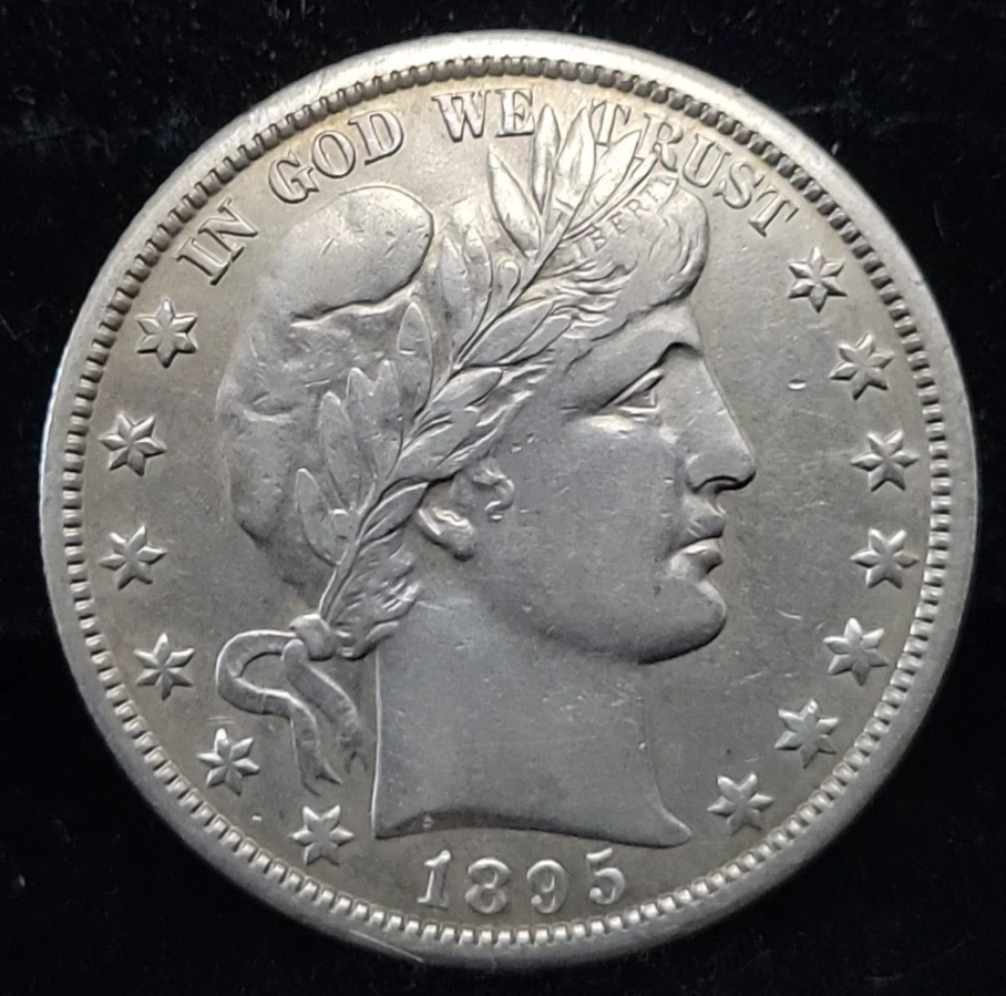 Medio dólar O Barber 1895 XF detalles (limpio) | Bonita moneda mejor fecha ver fotos Foto 2 de 4