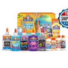 Elmer's Color Rush Slime Kit, 10 Piece - Color Changing, Glow in Dark, Butter
