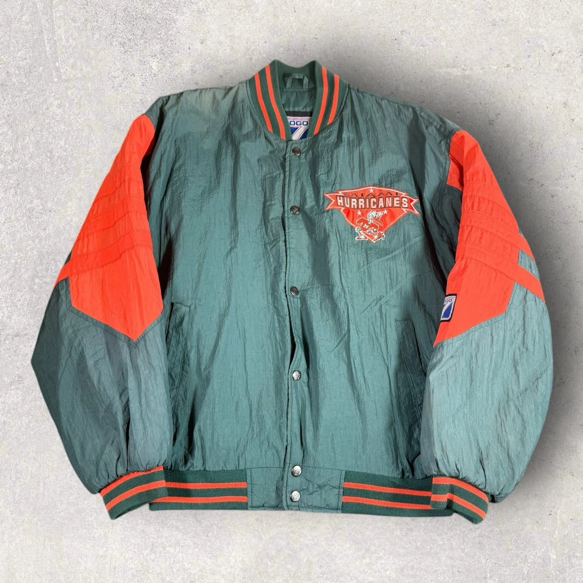 STARTER マイアミハリケーンズ 刺繍ロゴ　ハーフジップ　ナイロンジャケット Starter Miami Hurricanes NCAA Jackets for sale | eBay