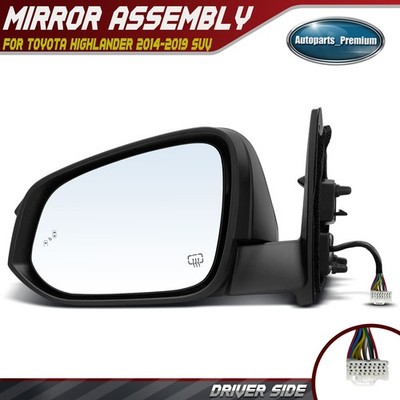Driver Side Power Mirror w/ Heated & Blind Spot for Toyota Highlander 2014-2019