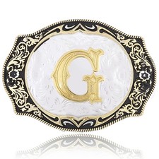 Cowgirl Belt Buckles for Women Western Cowboy Rodeo Big Alphabet Letter ABCDM...