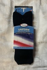 NEW Thorlos Uniform Moderate Cushion Crew Socks Large Unisex Size Black USA Made