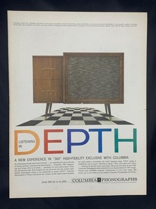 Magazine Ad* - 1957 - Columbia Phonographs - Mid Century Modern