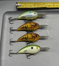 (4) Bomber Bill Dance Fat Free Guppy Crankbait Fishing Lures Lot Of 4