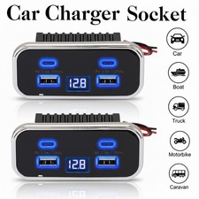 2pcs RV USB Outlet Dual USB A  USB C Ports Car Charger Socket Panel Boat Marine