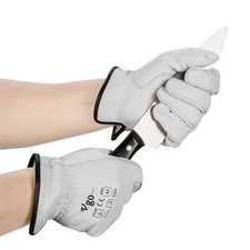 Vgo...… Cutproof Gloves,EN388 Level C & ANSI A3 Cut Resistant Top Grain Goats...