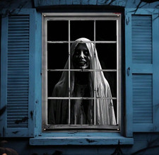 Happy Halloween Window Banner 47.2" X 31.5", Ghost Halloween Party Decoration
