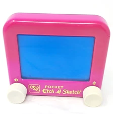 Ohio Art Pocket Etch A Sketch Pink With Blue Screen