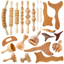 Wood Therapy Massage Tools Gua Sha Board Wooden Scraper Massage Rolls Lymphatic