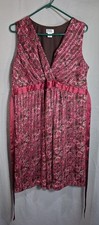 Motherhood Maternity V-Neck Sleeveless Patterned Dress Red Burgundy Size XL