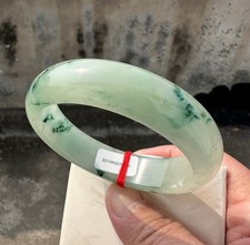 Certified Natural Grade AAA Ice Green Burmese Jade jadeite bracelet bangle 59MM