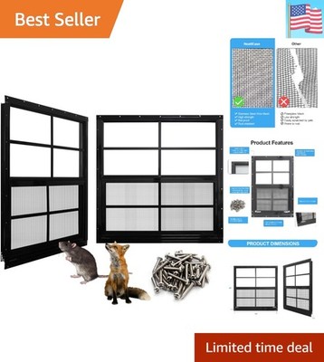 Upgraded Shed Windows 2 Pack, 24'' x 24'' Windows with Tempered Glass and Stain...