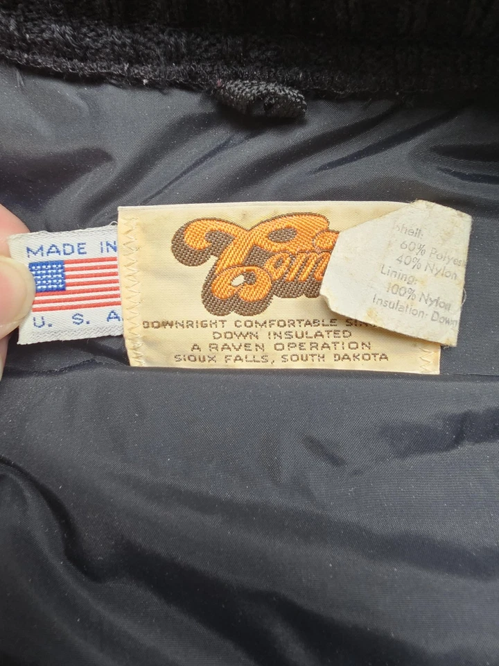 Vintage Comfy Jacket Mens Medium Gray Down Insulated Bomber Puffer USA 80s - Image 4 of 4