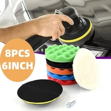 8pcs 6 Inch Car Buffing Pads Polishing for Drill Sponge Kit Waxing Foam Polisher