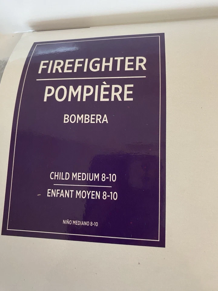 Disfraz de bombero vestido y chaqueta niñas niño mediano 8-10 disfraz de Halloween NUEVO Foto 2 de 4