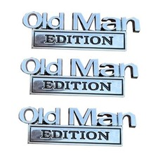 Old Man Edition Car Emblem,3D Metal Car Emblems and Badges,Rear Tailgate silver