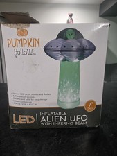7ft. Inflatable Alien UFO with Inferno Tractor Beam Open Box For All Ocassions