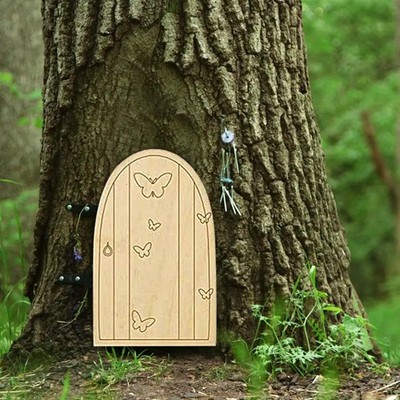 Miniature Feen Tür Set DIY Holzgarten Dekoration Kindermalerei